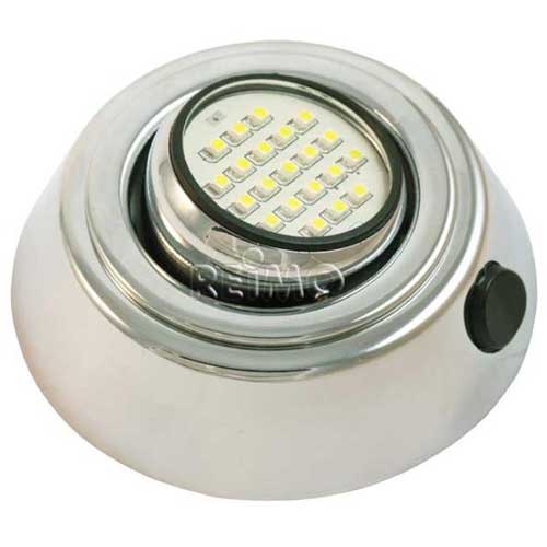 Ledspotlight med bryter krom 12V
