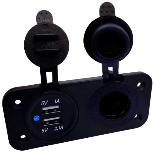 2x USB Med 12 Volt Innfelt