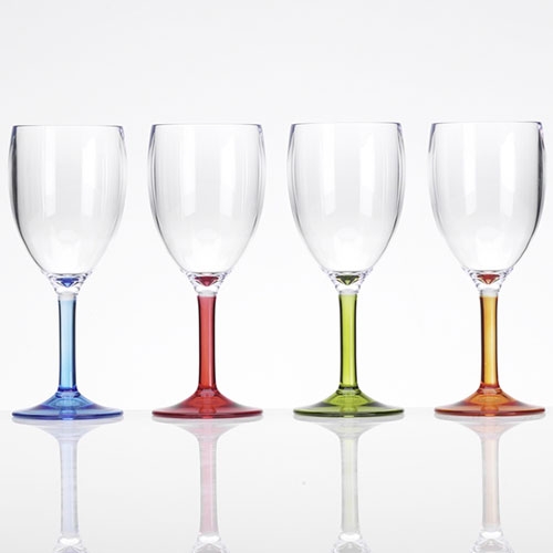 Vinglass smal fot flerfarget 30cl 4-pakning