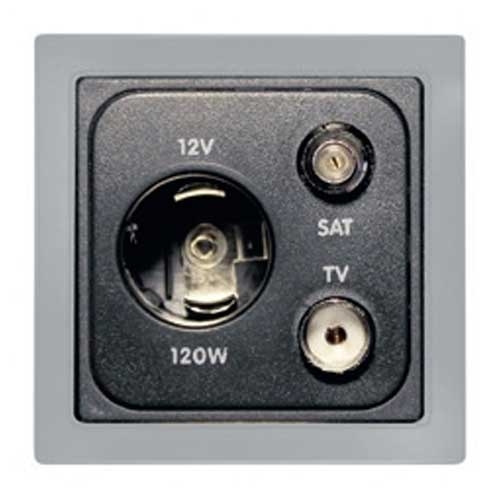 Vegguttak 12V/Sat/Tv Svart/Sølv