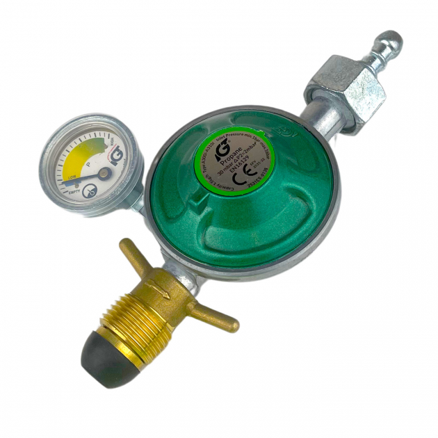 Reduksjonsventil med POL- og 8mm slangeanslutning manometer