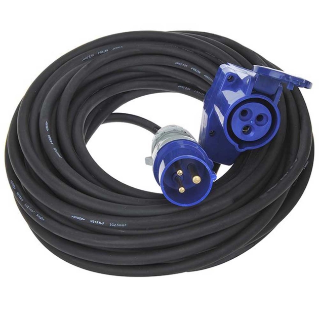 Koblingskabel CEE Vinklet 25m