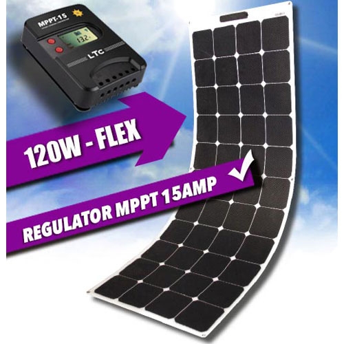 LTC Solcelle Flat Line 120W Inkl MPPT-Regulator