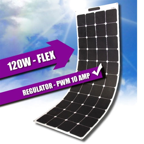LTC Solcelle Flat Line 120W Inkl PWM-Regulator
