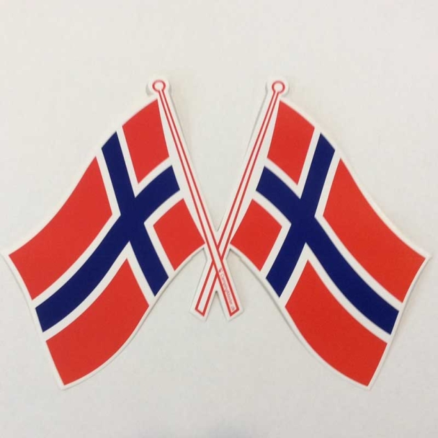 Flaggdekal Norge dobbel