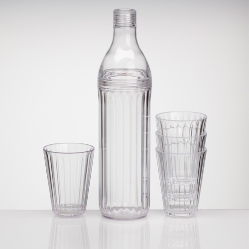 Kanne med glass Crystal Line 5 deler