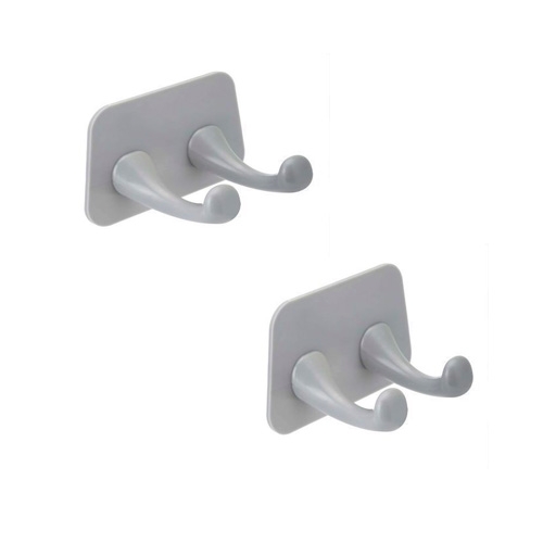 Vegghook Selvklebende Grå 2-Pack