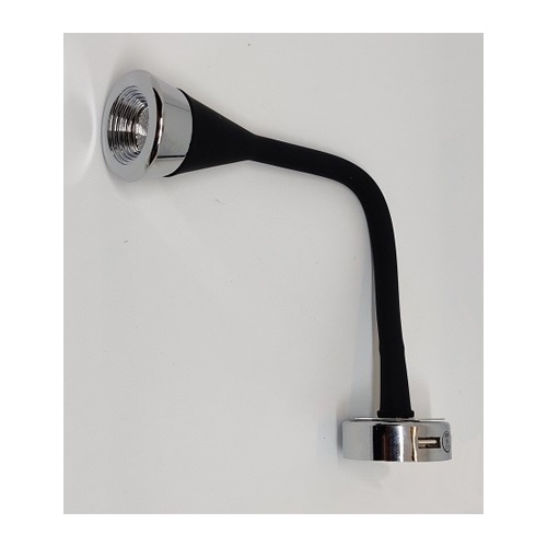 Leselampe Fleksibel Svart Med USB 2,1A