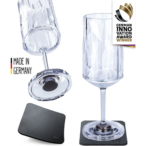 Silwy vinglass magnetisk 2-pakning
