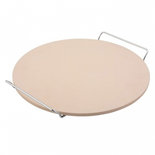 Pizzastein med holder 33 cm