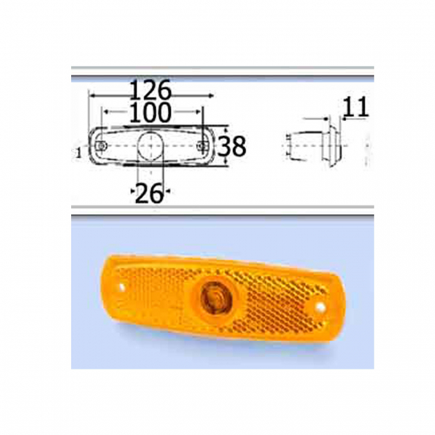 Sidemarkeringlykt 126 x 38 mm