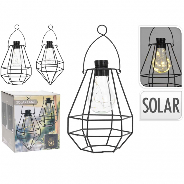 Solcellelampe Svart