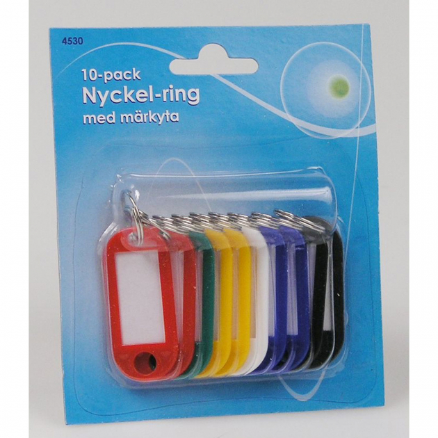 Nøkkelring 10-pakning Skive med merkeflate