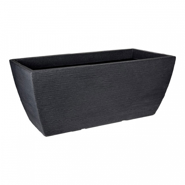 Blomsterkasse Ribbet 79x39cm Antrasitt