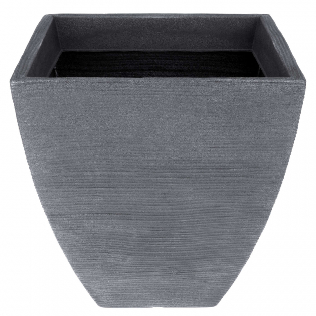 Krukke Ribbet Rektangulær 39x39cm Grå Krukke Ribbet Rektangulær Høyde 41cm Mål 39x39cm Grå