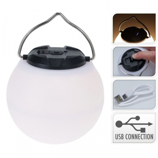 Campinglampe Klot Oppladbar