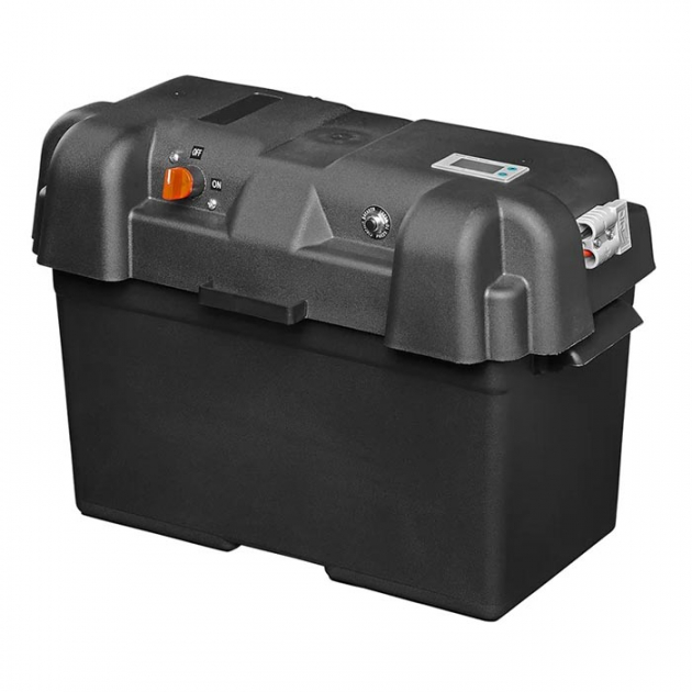 ProPlus Batteriboks 35x18x23cm 2xUSB uttak 1x 12V uttak - Voltmåler