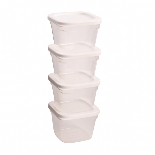 Oppbevaringsboks 9 cl 4-P Transparent/Hvit