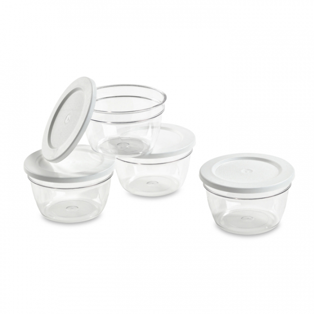 Rund boks 17 cl 4-P glasskl./hvit