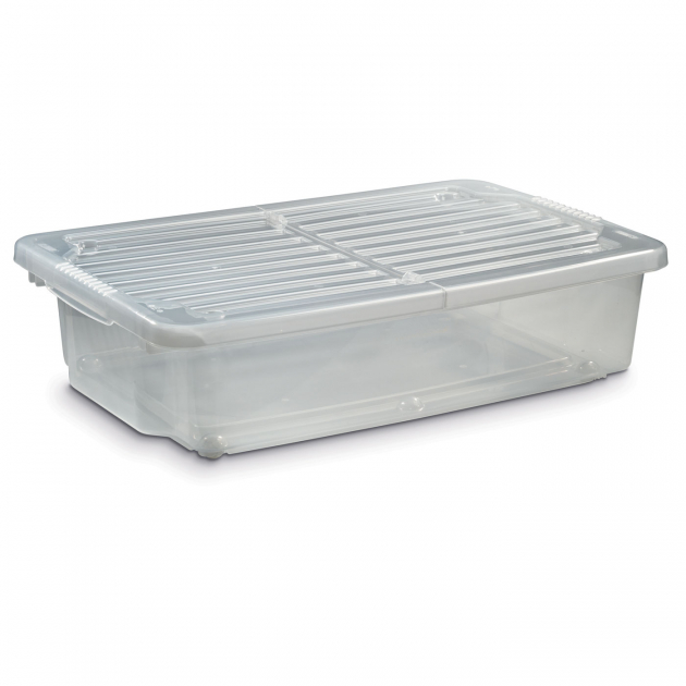 Oppbevaringsboks M Hjul 55L Transparent