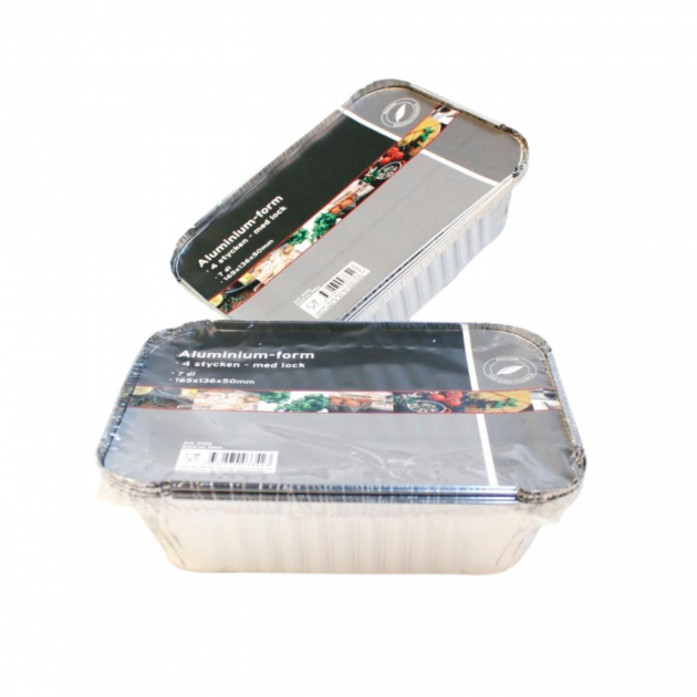 Aluminiumsform 7 dl med Lok 4-pakning
