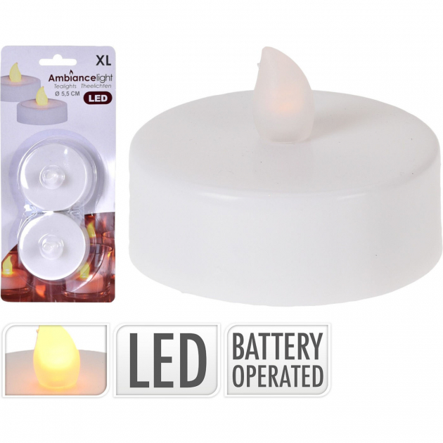 Norska: LED telys Stor 2-pakning