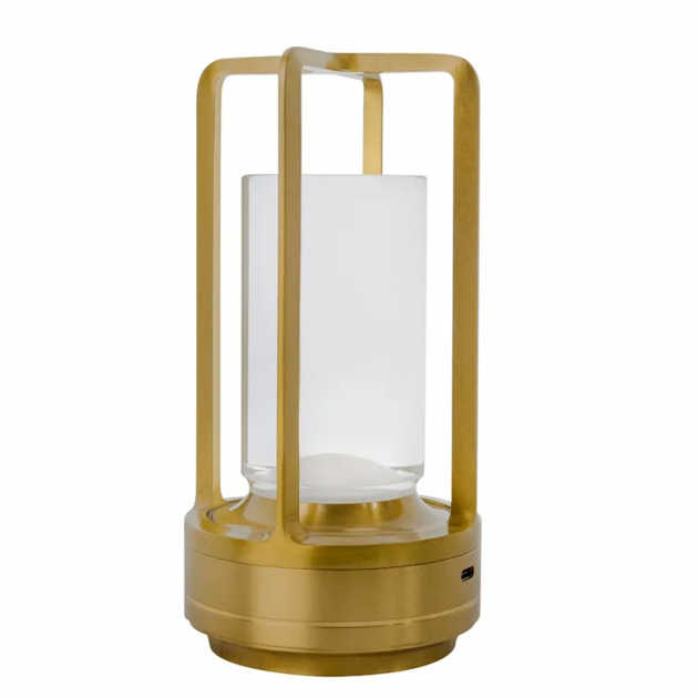 Bordslampe Messing USB-Lading