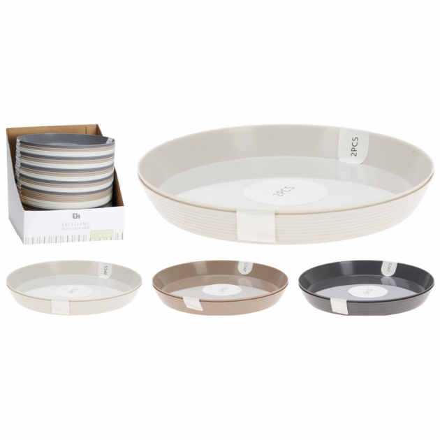 Tallerken Stripe 20cm i Plast 2-pakning