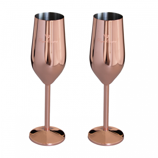 Royal Camping Champagneglass Kobberbelagt 2-pakning