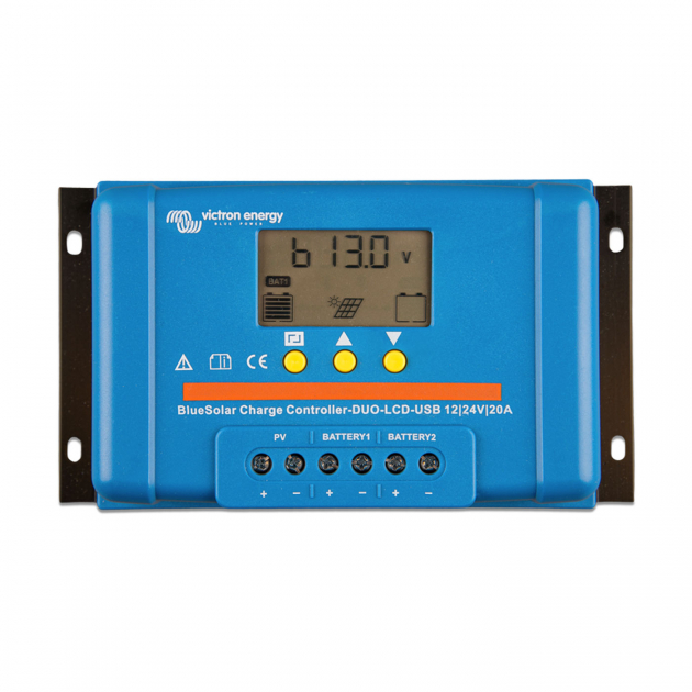 Solcelle regulator Victron BlueSolar PWM DUO-LCD&USB 12/24V-20A