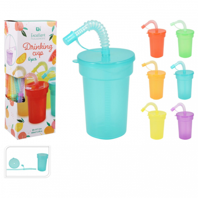 Krussett Med Sugerør 6-Pakning