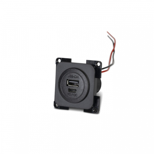 Inprojal Vegguttak USB-C/A Svart