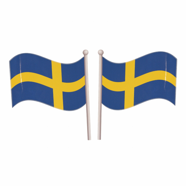 Flaggklistremerke Sverige 14x17 cm høyre & venstre
