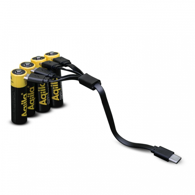 Aqiila Oppladbare USB-C-batterier AA 2000mAh