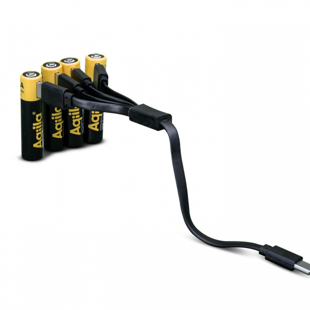 Aqiila Oppladbare AAA-Batterier USB-C 4pk