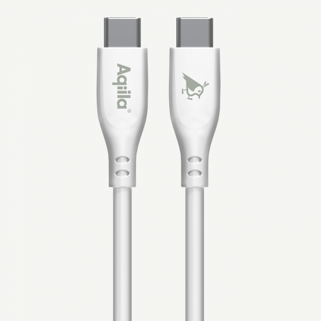 Aqiila Cablebird Ladeledning USB C-C 60W Hvit