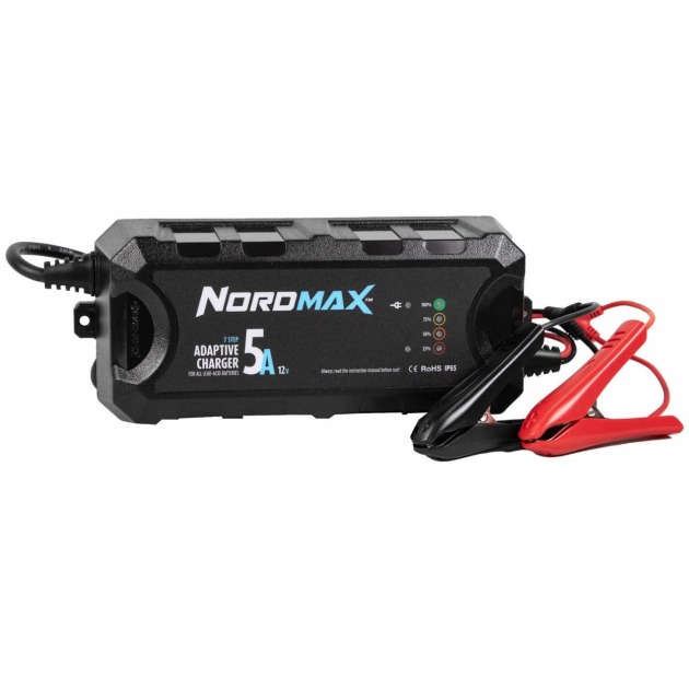 Nordmax 5A Adaptiv Batterilader 7-trinns
