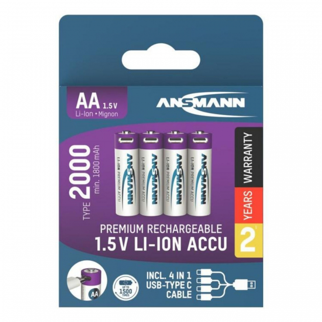 Ansmann Oppladbare Batterier AA 4-pakning