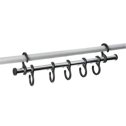 Teltkroklist Aluminium-Svart 7 kroker i gruppen Fortelt & Markiser / Tilbehør-Deler / Forteltstilbehør hos Campmarket (65086)