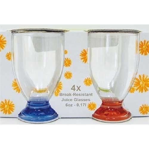 Juiceglass flerfarget 4-pakning i gruppen Husholdning & Kjøkken / Glass & Krus / Drikkeglass hos Campmarket (65443)