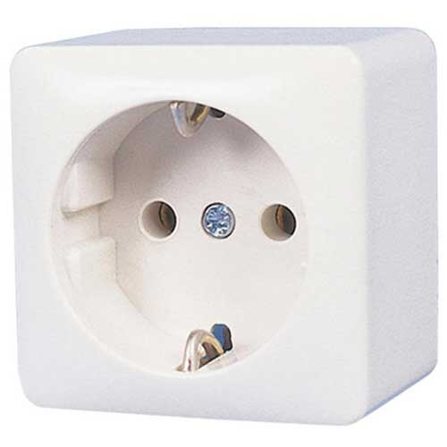 Utenpåliggende Uttak Hvit 230V i gruppen Campingvogn & Bobilt / Elektronikk / Strømbryter & In/Utgang / Uttak 230V hos Campmarket (65608)