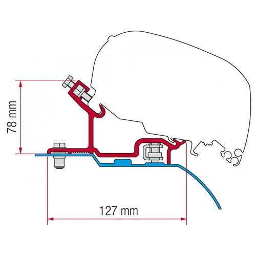 Fiamma Adapter F80 Ducato/Jumper/Boxer H3 2006- i gruppen Campingvogn & Bobilt / Van & Plåtbiter / Markiser / Markiseadaptere / Fiamma / F65/F80-Ducato/Jumper/Boxer hos Campmarket (67012)