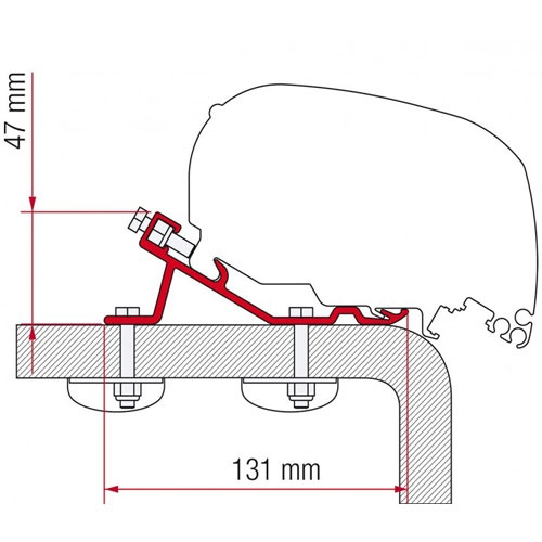 Fiamma Adapter F65/F80 Standard i gruppen Campingvogn & Bobilt / Van & Plåtbiter / Markiser / Markiseadaptere / Fiamma / F35/F40-øvrige Kjøretøy hos Campmarket (70470)