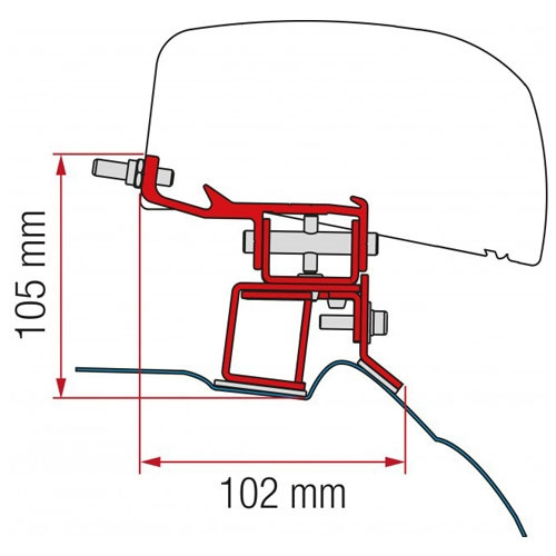 Fiamma Adapter F40 Mercedes V-Class 2014- i gruppen Campingvogn & Bobilt / Van & Plåtbiter / Markiser / Markiseadaptere / Fiamma / F35/F40-øvrige Kjøretøy hos Campmarket (71194)