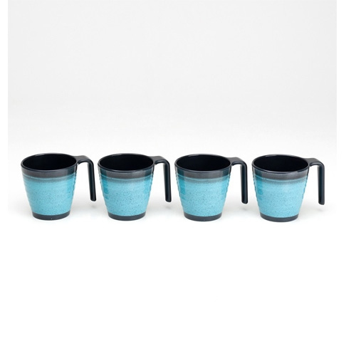 Flamefield Krus Granite Aqua 4-Pack i gruppen Husholdning & Kjøkken / Glass & Krus / Kopper og kaffekopper hos Campmarket (71754)