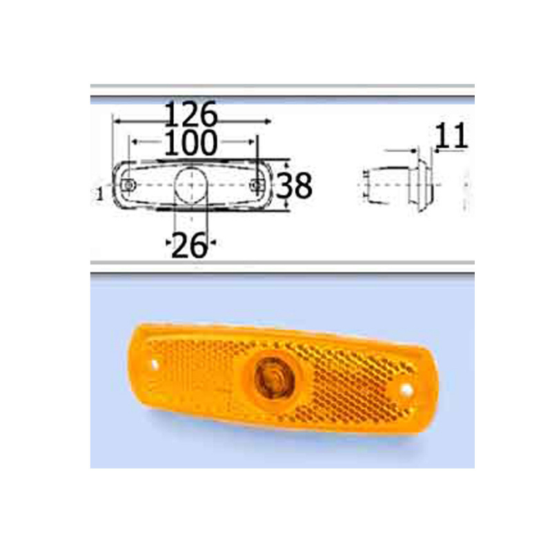 Sidemarkeringlykt 126 x 38 mm i gruppen Campingvogn & Bobilt / Elektronikk / Trafikk & Utvendig belysning / Sidelys hos Campmarket (74114)