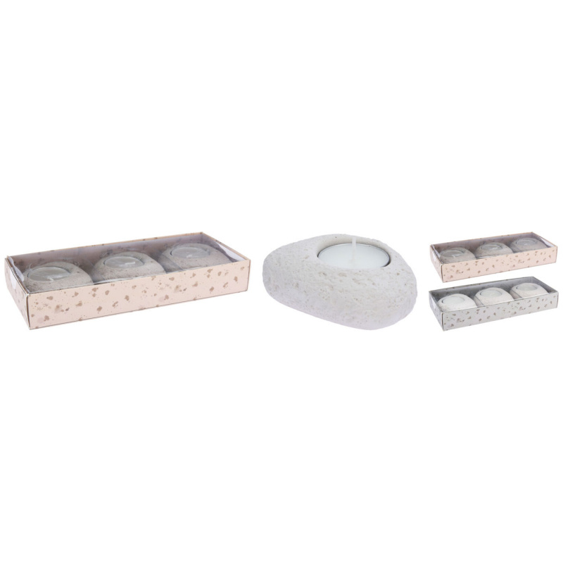 Varmelysholder Stein 3-pakning i gruppen Hjem & Innredning / Belysning & Lykter hos Campmarket (76504)