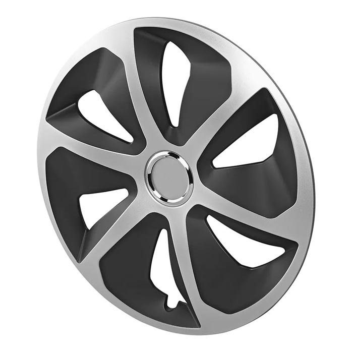 ProPlus Hjulskjermer Roco sølv/svart 15 tommer 4-Pack i gruppen Campingvogn & Bobilt / Chassis / Felger & Navkapsler hos Campmarket (78441)