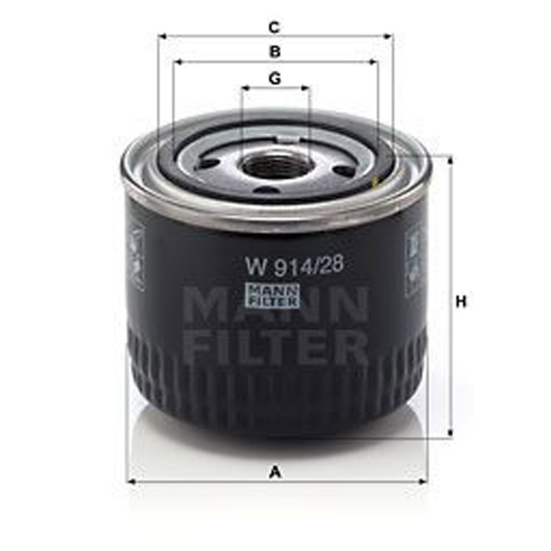 Oljefilter W914/28 Fiat Ducato i gruppen Campingvogn & Bobilt / Karosseri / Oljer & tilbehør hos Campmarket (78625)