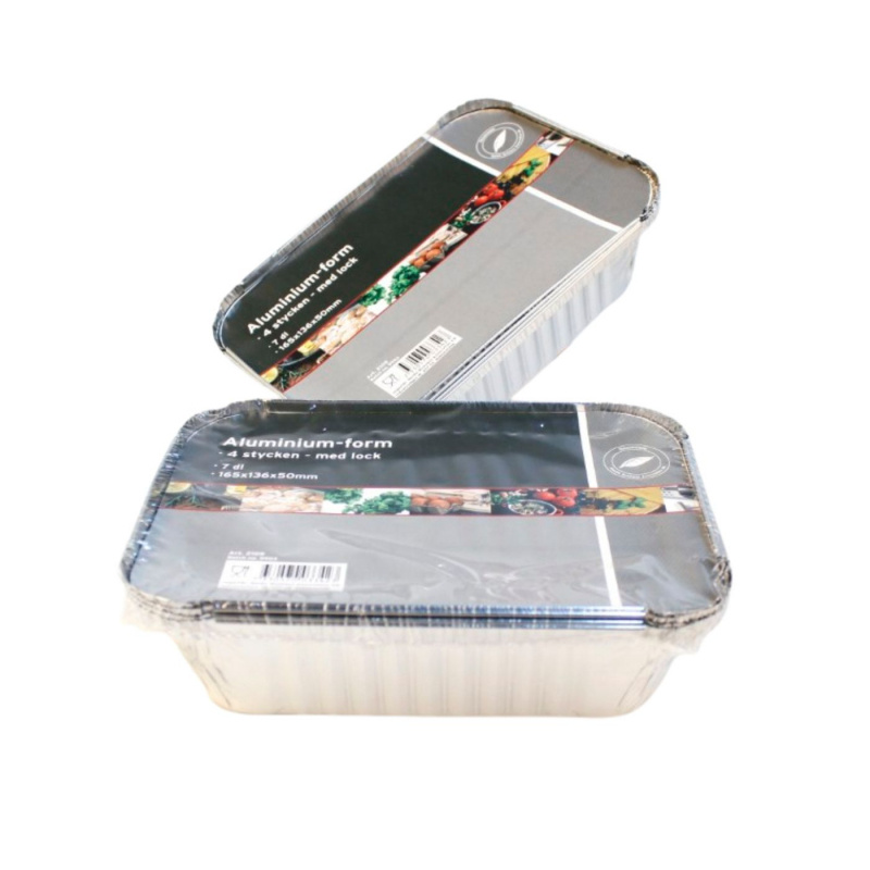Aluminiumsform 7 dl med Lok 4-pakning i gruppen Husholdning & Kjøkken / Kjøkkenutstyr / Mat & Lageroppbevaring hos Campmarket (79299)